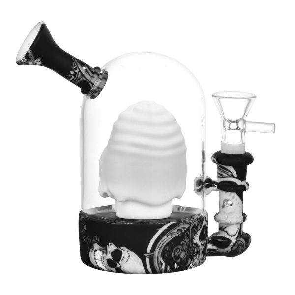 Spun Skull Bell Jar Water Pipe - 5.5" / 14mm F - Image 2