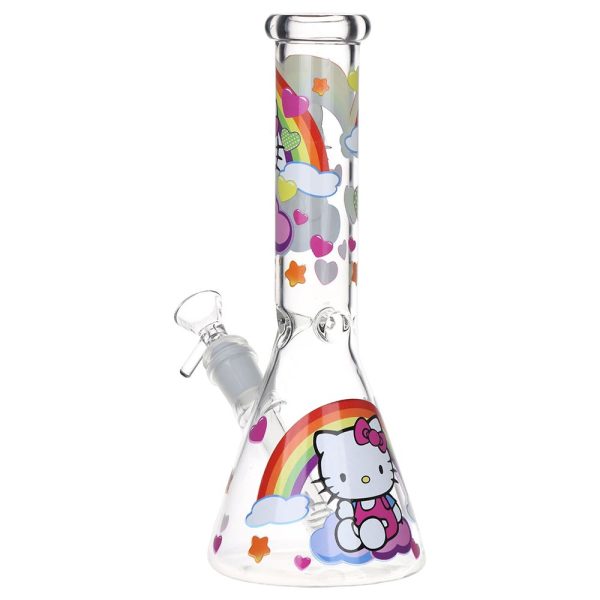 Greetings Feline Glass Beaker Water Pipe | 10" | 14mm F | Designs Vary - Image 5