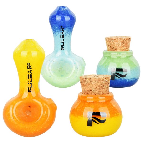 Pulsar Puff & Stash Glass Spoon Pipe & Jar | 2.5" - Image 2