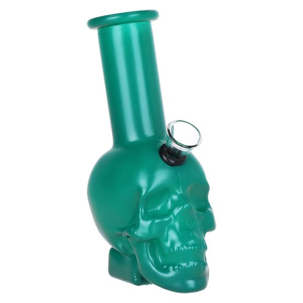 SeshGear Pastel Skull Glass Water Pipe - 6" / Colors Vary - Image 2