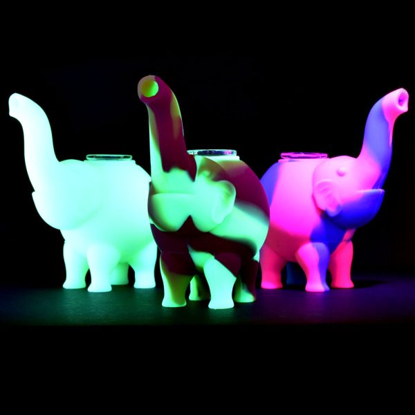 Elephant Silicone Bubbler - 4.5" / Colors Vary - Image 2