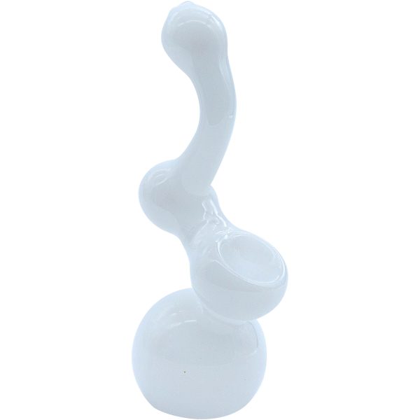 LA Pipes Ivory Sherlock Glass Sherlock Bubbler Pipe 6" - Image 2