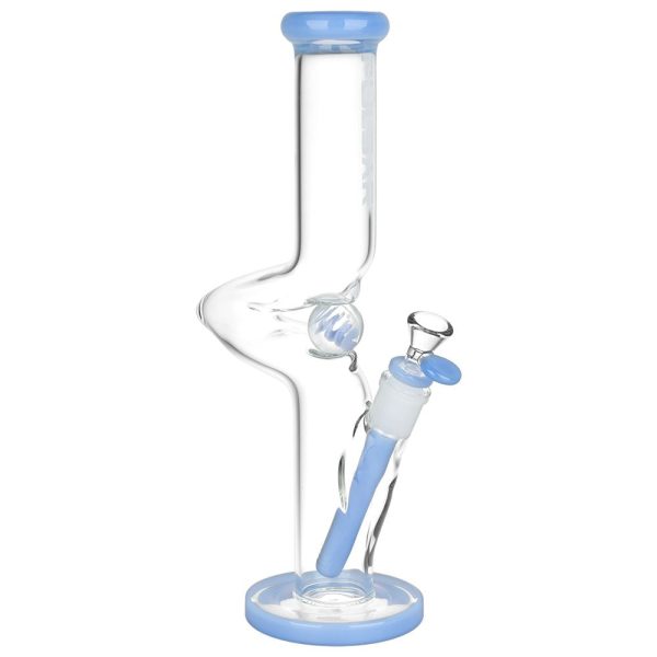 Pulsar Kinked Marble Straight Tube Glass Water Pipe - 12.75" / 14mm F - Image 2