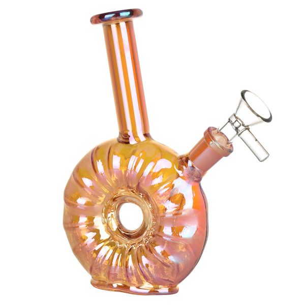 Electroplated Donut Glass Water Pipe - 6.75" / 14mm F - Image 2
