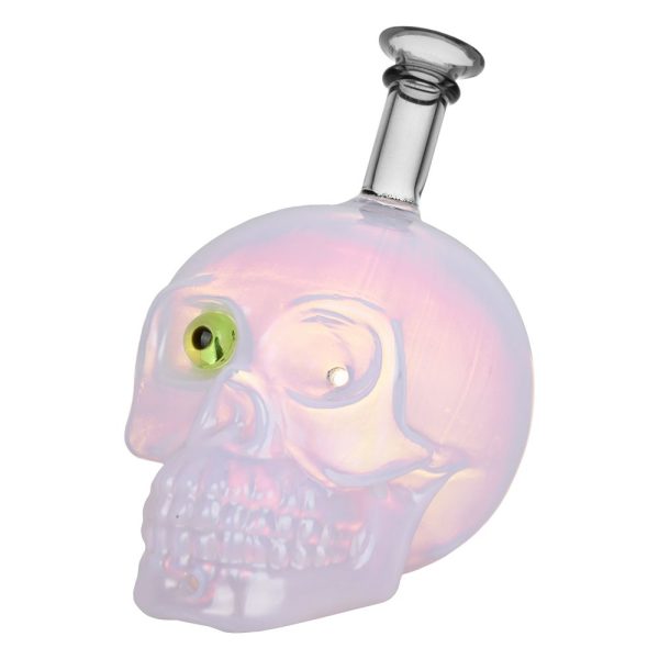 Creepy Eyed Skull Glass Hand Pipe - 4" / 3ct - Image 2