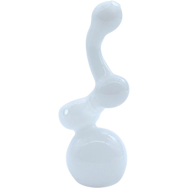 LA Pipes Ivory Sherlock Glass Sherlock Bubbler Pipe 6" - Image 4