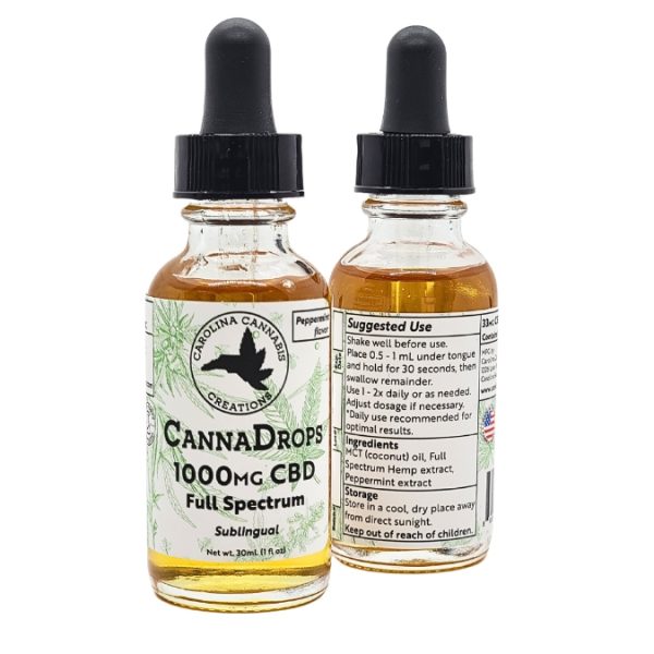 Full Spectrum 1000mg CBD Oil | Peppermint | Carolina Cannabis Creations - Image 2