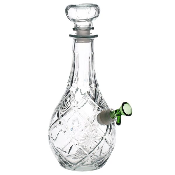 Vintage Decanter Style Glass Water Pipe w/ Cap - 9" / Lozenge - Image 2