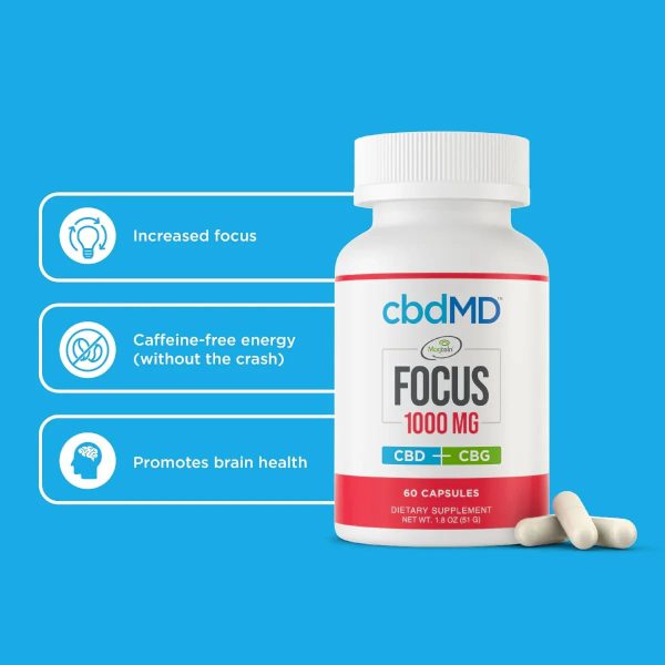 Broad Spectrum CBD Focus Capsules - 1000MG - Image 2