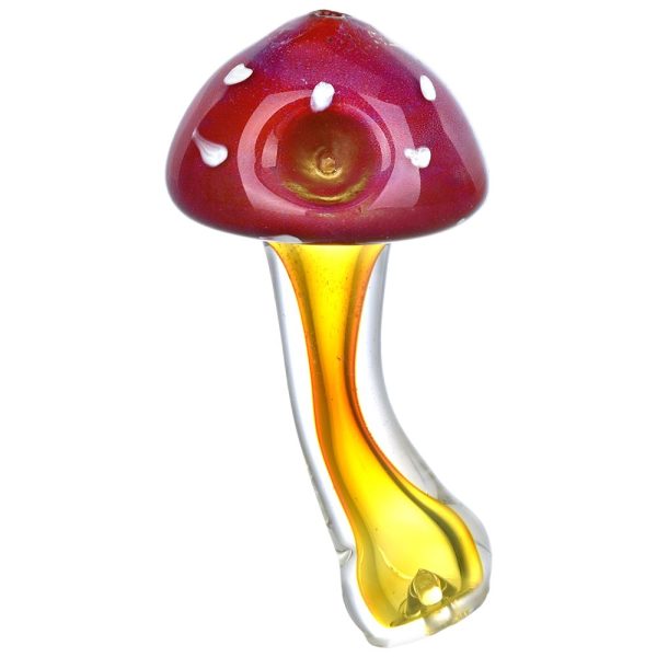 Amanita Mushroom Fumed Glass Hand Pipe - 4.75" - Image 2