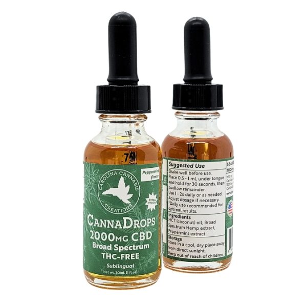 Broad Spectrum 2000mg CBD Oil | Peppermint | Carolina Cannabis Creations - Image 2