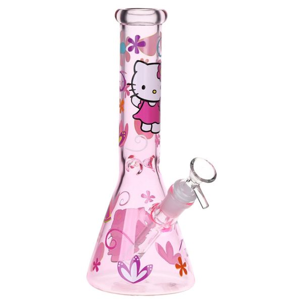 Greetings Feline Glass Beaker Water Pipe | 10" | 14mm F | Designs Vary - Image 6