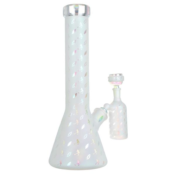 Grateful Dead x Pulsar Bolts And Skellies Glass Beaker Water Pipe Set | 13.75" | 14mm F - Image 11