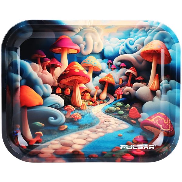 Pulsar Design Series Large Metal Rolling Tray - Shroom Path / 13"x11" - Image 2