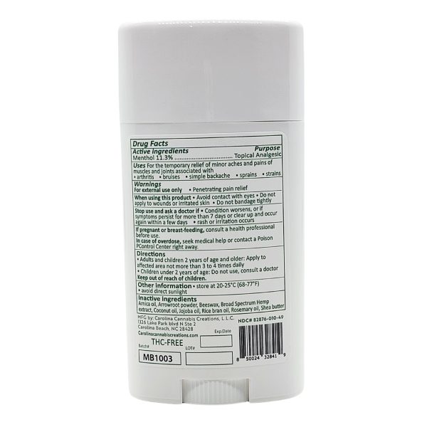 CannaRelief 1000mg Pain Relieving Balm | Carolina Cannabis Creations - Image 2