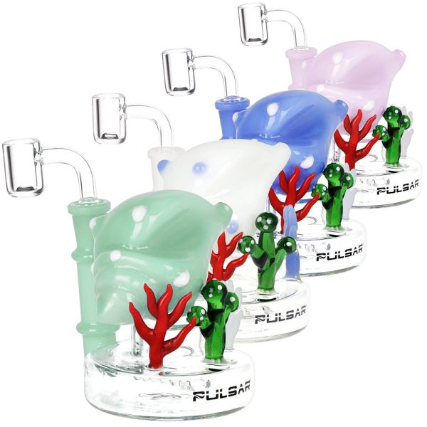 Pulsar Conch Reef Mini Glass Dab Rig - 4" / 14mm F / Colors Vary - Image 2
