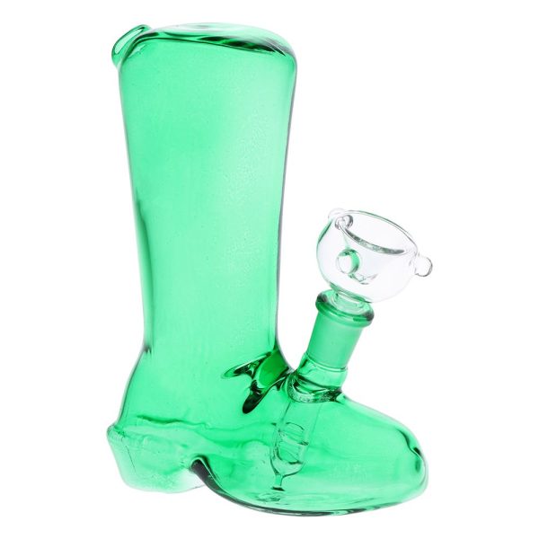Boot-iful Mini Glass Water Pipe - 5" / 10mm F / Colors Vary - Image 2