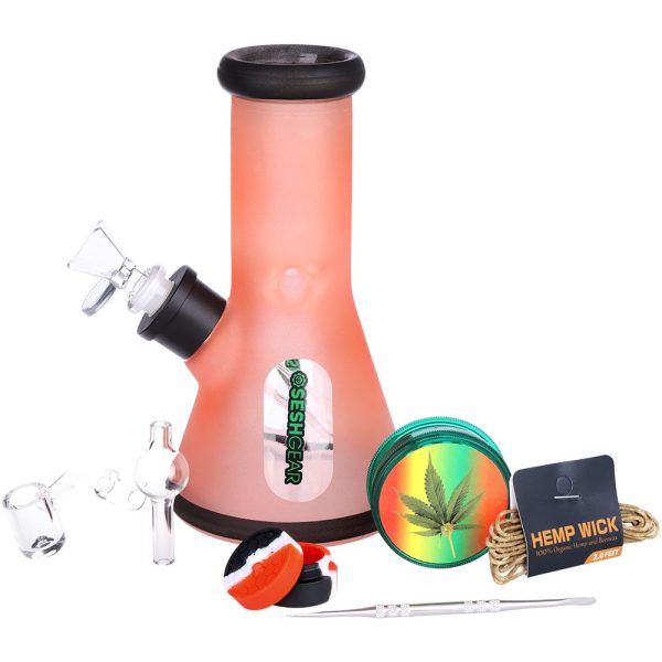 SeshGear Glass Beaker Water Pipe Smokers' Kit | 8" | 14mm F - Image 9