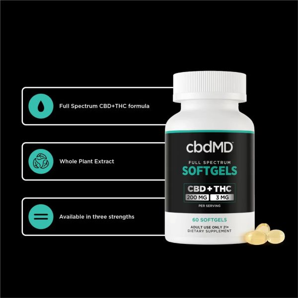 cbdMD Full Spectrum CBD Softgels - (1500MG - 6000MG) - Image 2