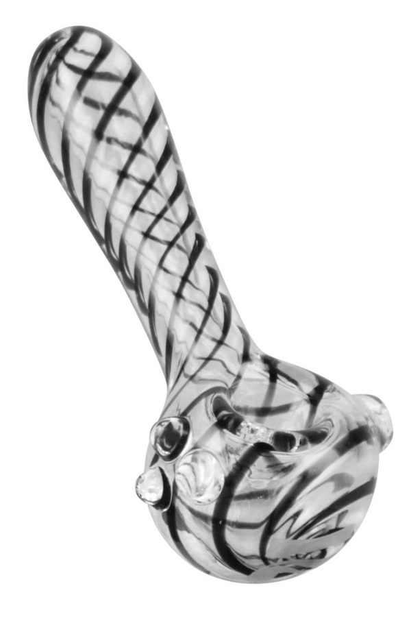 Pulsar UV Candy Stripe Spoon Pipe - 4.5" / Colors Vary - Image 2