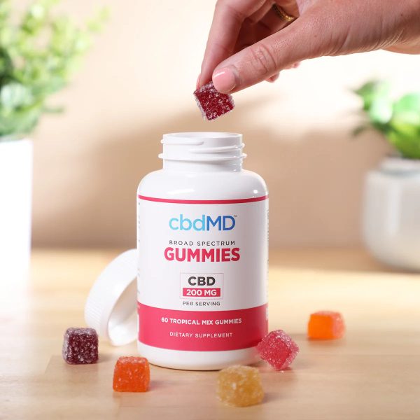 cbdMD Broad Spectrum CBD PM Sleep Gummies Raspberry - 750MG, 60ct - Image 6