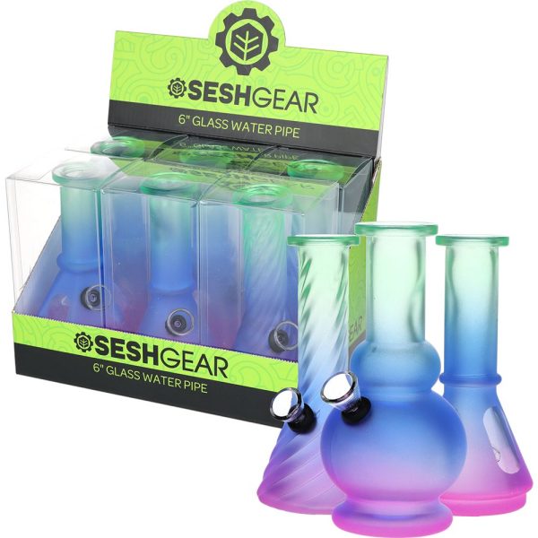 SeshGear Glass Mini Water Pipe | 6" | Grommet | Assorted Styles | 6ct Display - Image 6