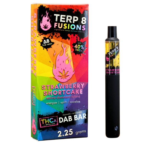 2.25-Gram Strawberry Shortcake THCA + D8 Live Resin Disposable Dab Bar