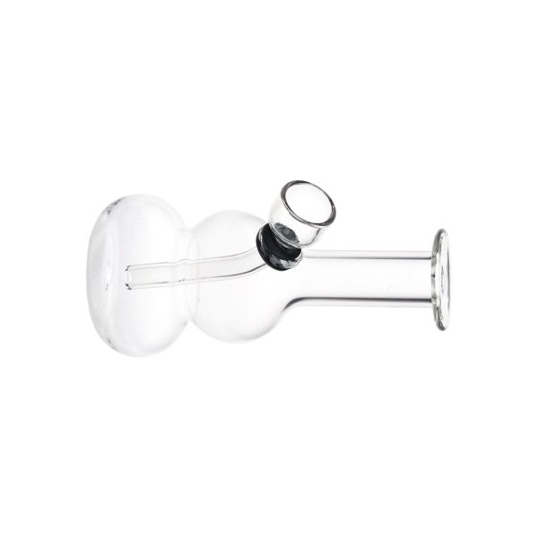 Itty Bitty Double Bubble Glass Water Pipe - 4.75" / Clear - Image 2