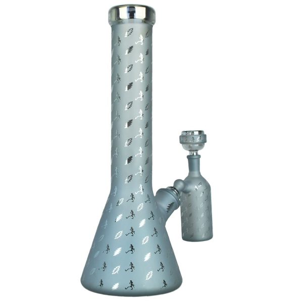 Grateful Dead x Pulsar Bolts And Skellies Glass Beaker Water Pipe Set | 13.75" | 14mm F - Image 5