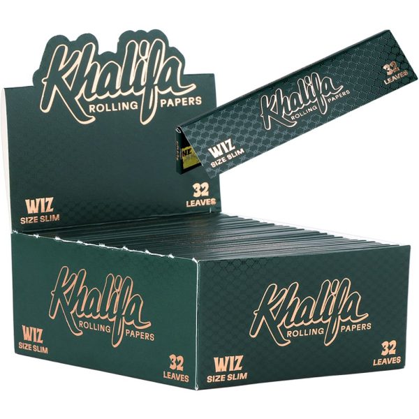 50CT DISPLAY - Khalifa Rolling Papers - 32pc / Wiz Size Slim - Image 2