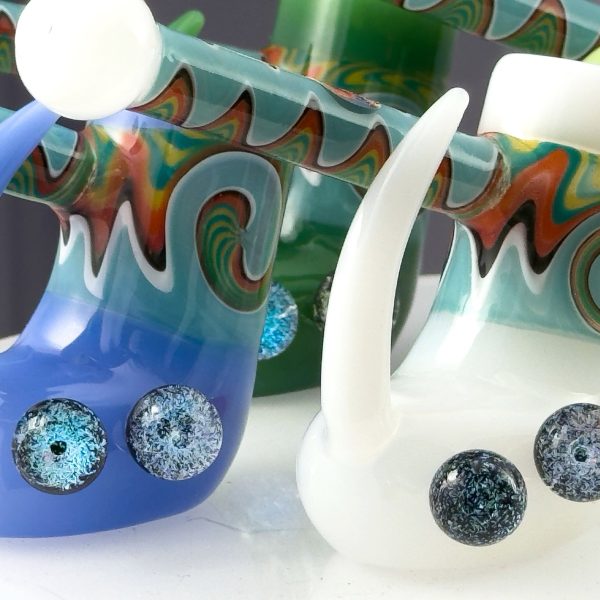 Crush Fang Bub Pipe w/Dual Galaxy Marbles (Various Colors) - Image 6