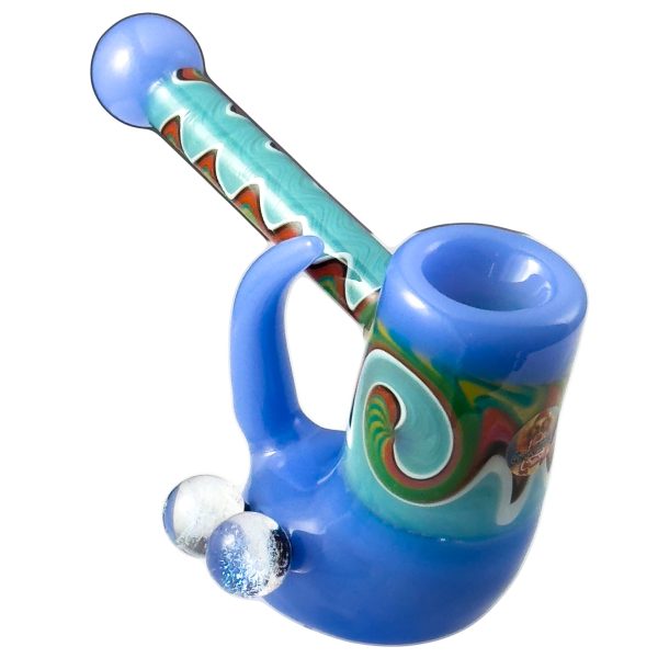 Crush Fang Bub Pipe w/Dual Galaxy Marbles (Various Colors) - Image 3