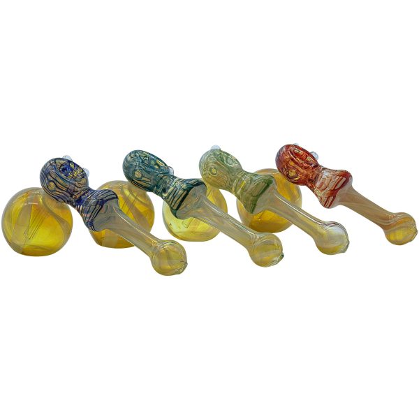 LA Pipes "Raked Hammer" Fumed Hammer Bubbler Pipe (Various Colors) - Image 2