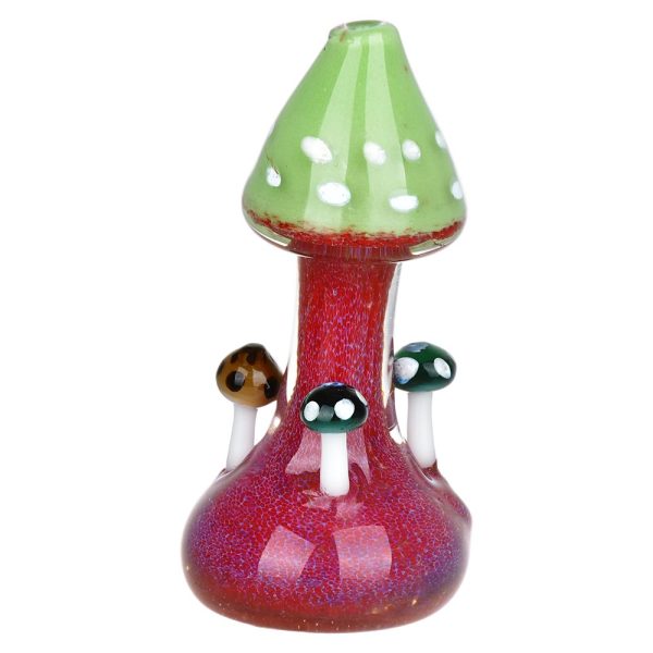 Mushroom Buddies Standing Glass Hand Pipe - 4" - Image 2