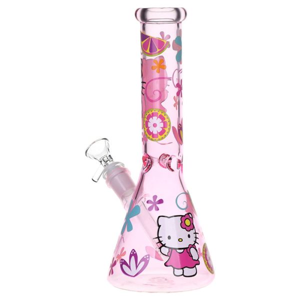 Greetings Feline Glass Beaker Water Pipe | 10" | 14mm F | Designs Vary - Image 7