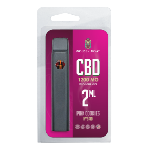 Golden Goat CBD Rechargeable Vape Device 1200MG, Pink Cookies (Hybrid)