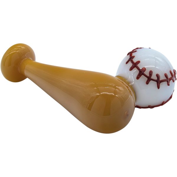 LA Pipes "420 Stretch" Bat & Baseball Glass Pipe - Image 4