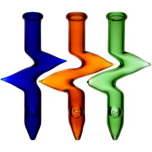 Solid Color Zig Zag Glass Steamroller Pipe - 8" / Colors Vary