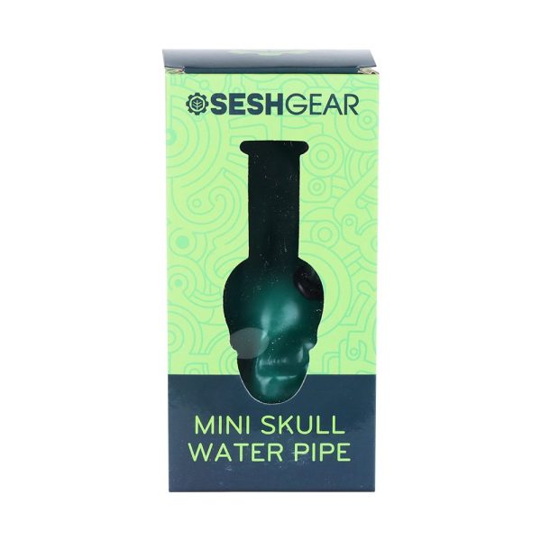 SeshGear Pastel Skull Glass Water Pipe - 6" / Colors Vary - Image 4
