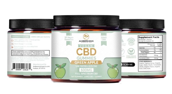 Full Spectrum Vegan CBD Gummies – Green Apple - Wholesale - Image 2