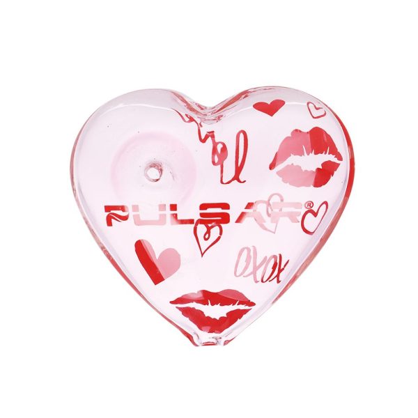 Pulsar Valentine's XOXO Glass Beaker Water Pipe & Hand Pipe Set - 10" / 14mm F - Image 4