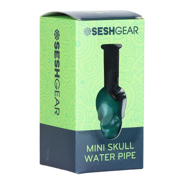 SeshGear Pastel Skull Glass Water Pipe - 6" / Colors Vary - Image 5