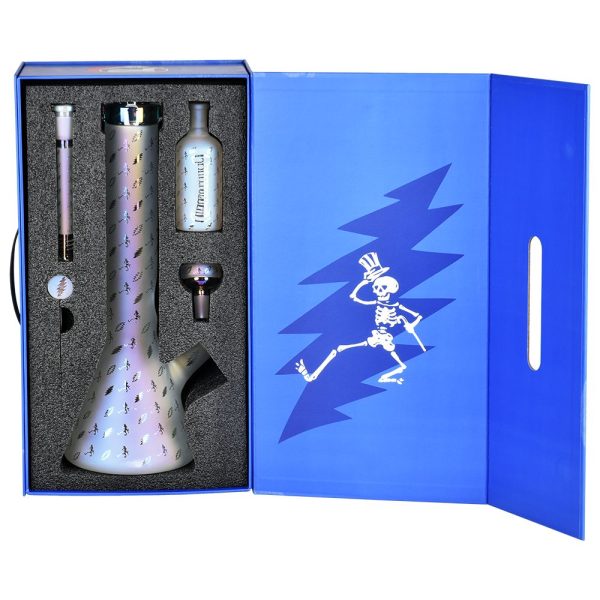 Grateful Dead x Pulsar Bolts And Skellies Glass Beaker Water Pipe Set | 13.75" | 14mm F - Image 12