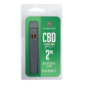 Golden Goat CBD Rechargeable Vape Device 1200MG, Green Crush (Sativa)