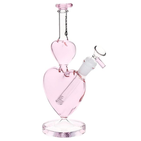 Pulsar Stacked Hearts Glass Water Pipe - 10" / 14mm F - Image 2