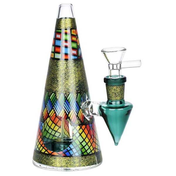 Conical Stained Glass Water Pipe - 6.25" / 14mm F - Image 3