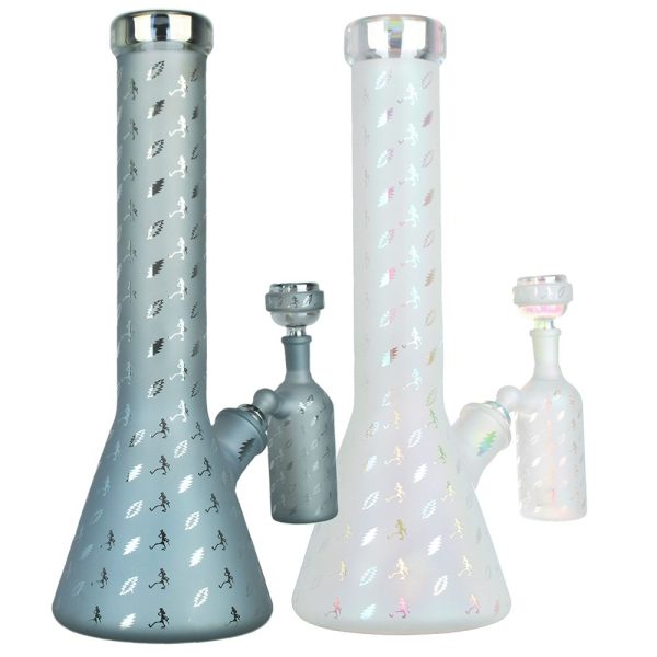 Grateful Dead x Pulsar Bolts And Skellies Glass Beaker Water Pipe Set | 13.75" | 14mm F - Image 2