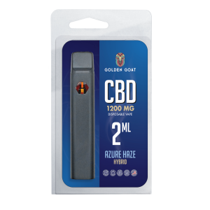 Golden Goat CBD Rechargeable Vape Device 1200MG, Azure Haze (Hybrid)
