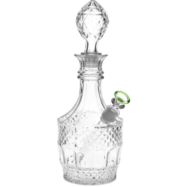 Vintage Decanter Style Glass Water Pipe w/ Cap - 8.5" / Liquor - Image 2