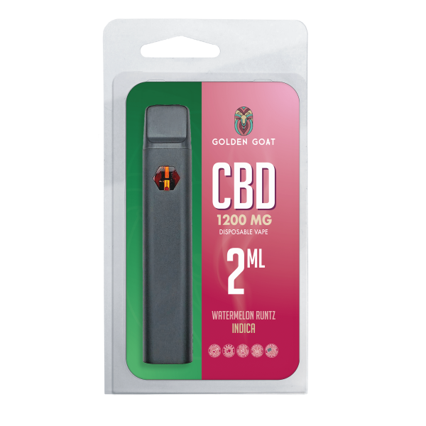 Golden Goat CBD Rechargeable Vape Device - 1200MG, Watermelon Runtz (Indica)